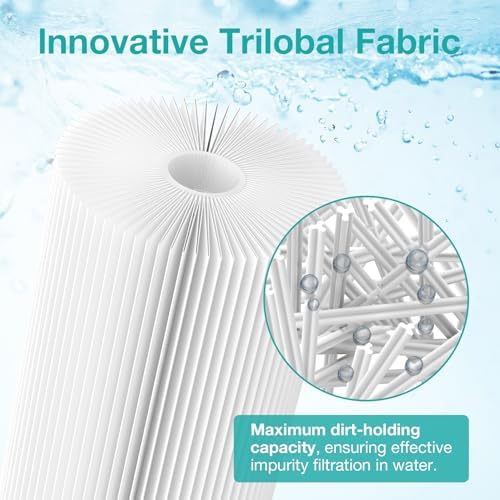 SimPure 10"x4.5" Pleated Sediment Water Filter, 20 Micron Whole House Water Filter Cartridge for Well Water Compatible with FXHSC, ECP20-BB, R50-BBSA, CB1-SED10-BB (4 Pack) - Image 3
