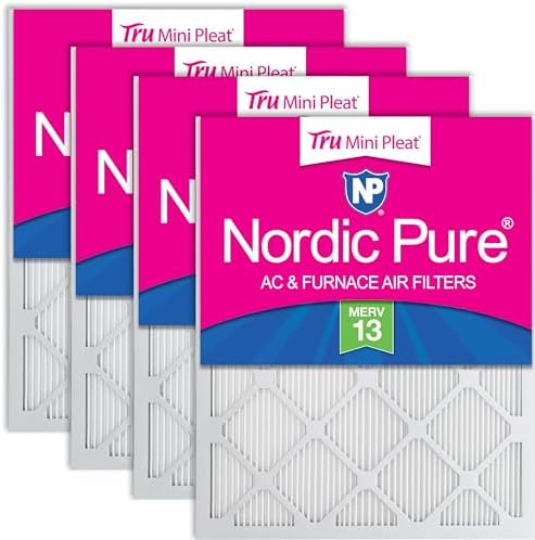 Nordic Pure 20x24x1 Tru Mini Pleat MERV 13 AC Furnace Air Filters 4 Pack by NordicPure
