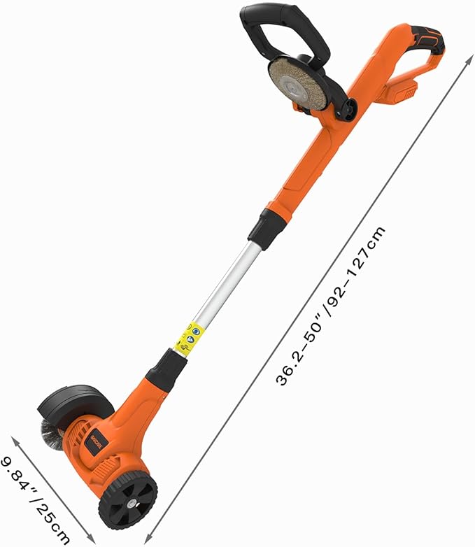 GARCARE 20V Cordless Patio Cleaner - Lightweight Driveway & Pavement Brusher with Interchangeable Brushes, Adjustable Handle for Tile Gaps Sweeper, 4.0Ah Battery and Charger Included