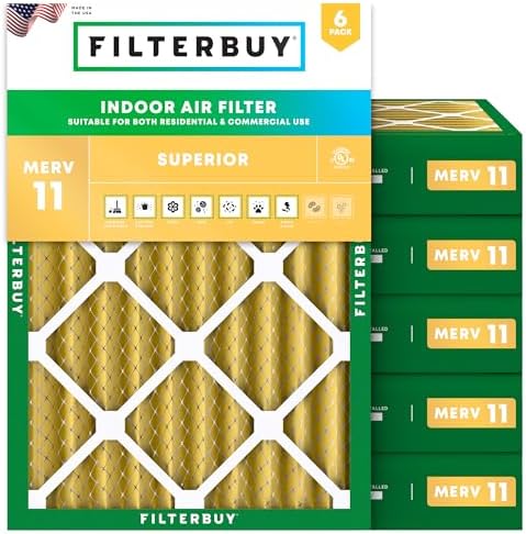 Filterbuy 20x23x4 Air Filter MERV 11 Pet & Allergy Defense (6-Pack) by Filterbuy