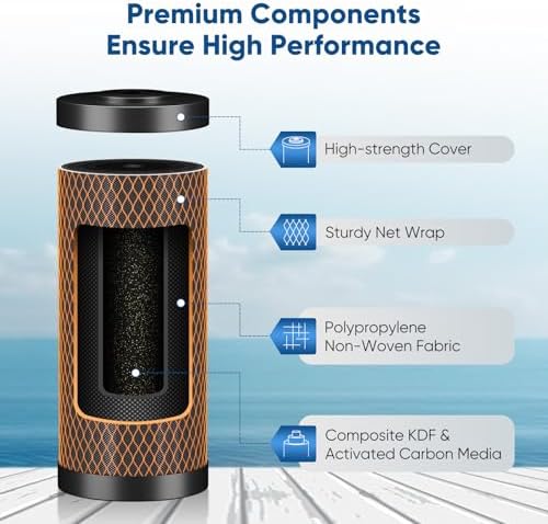 PUREPLUS 1 Micron 10"x4.5" Whole House Water Filter, KDF & Carbon, 1 Pack - Image 2