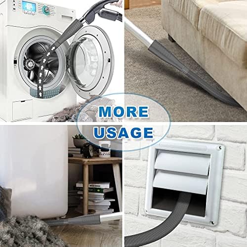 Sealegend 2PCS Dryer Vent Cleaner Kit Dryer Lint Vacuum Attachment | Flexible Dryer Vent Vacuum Hose Attachment,Lint Remover Hoses with Guide Wire,Dryer Lint Trap Cleaner (Black) - Image 2