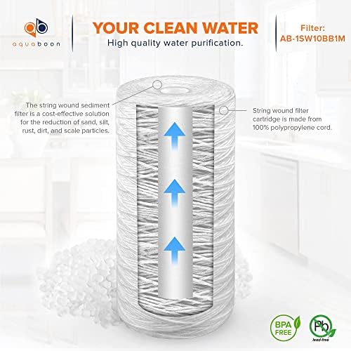 Aquaboon 1 Micron 10 x 4.5 String Wound Water Filter Cartridge 20-Pack - Image 5