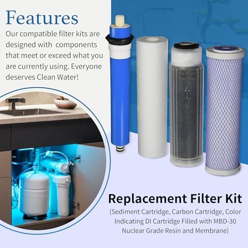 CFS RODI Filter Kit: Sediment, Carbon, Color DI + 150 GPD Membrane, 10 in - Image 4