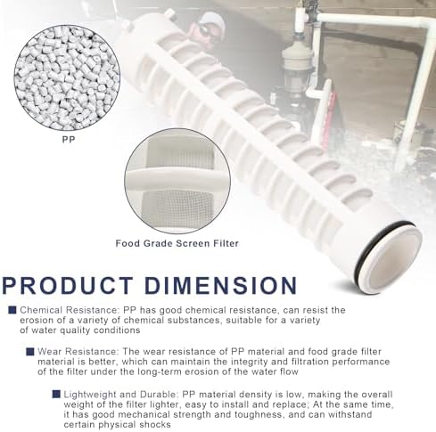 1-1/2" 100 Mesh Spin Down Sediment for 8" Rusco Vu Flow Well Filter Screen - Image 3