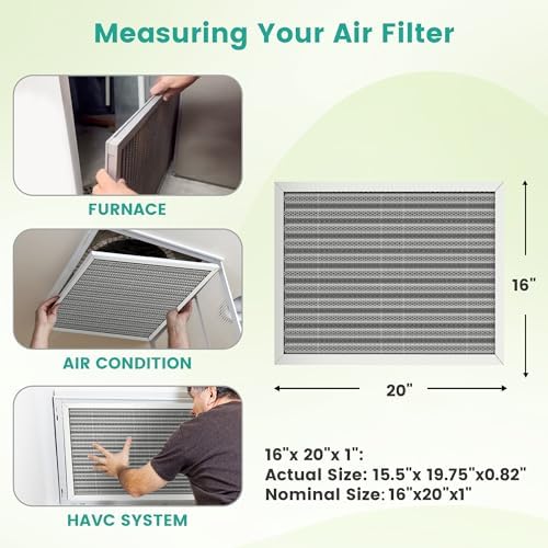 16x20x1 Reusable Air Filter, Washable, Electrostatic HVAC AC Furnace Filter, Merv 8, Lasts a Lifetime, Breathe Safe at Home or in the Office (Actual Size:15.5x19.75x0.8 Inch) - Image 3