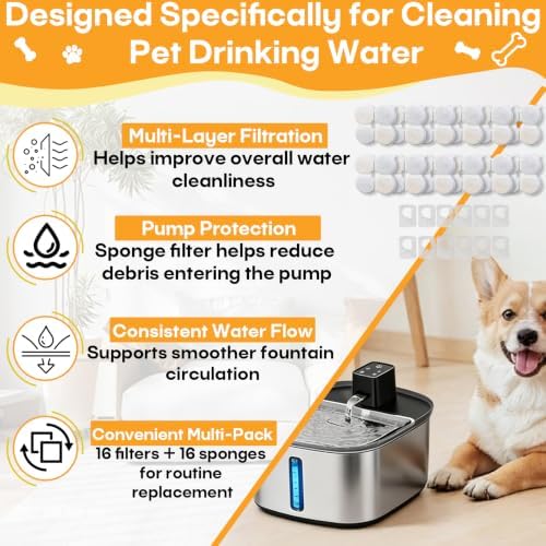 26+26 Pcs Dog Water fountain Filter Compatible with Chumajor 7.5L Fountain - Image 5