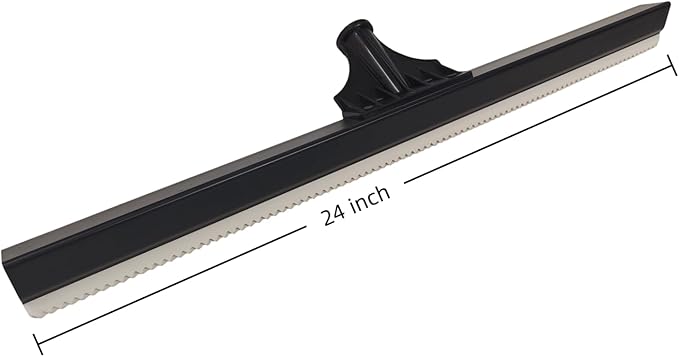 24in Epoxy Squeegee, Teeth Notched Squeegee for Self Leveling Cement Urethane Epoxy Floor Wall Spreader, Lightweight Professional Epoxy Tool for Garage Floors Driveways Walls, Black