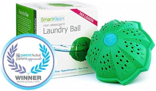 Eco-Friendly Detergent-Free Laundry Balls - Reusable, Hypoallergenic, Natural Fragrance-Free,Non-Toxic Washing Machine Ball - 2 Pack
