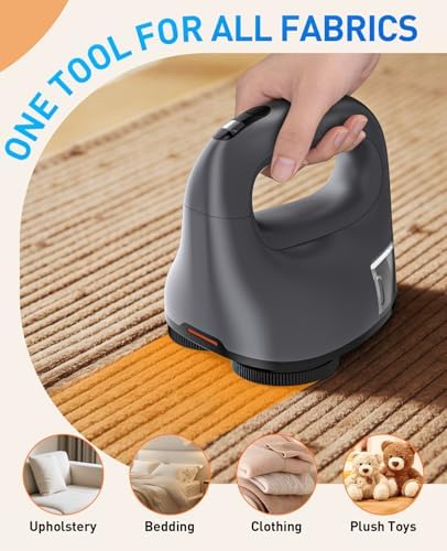 Fabric Shaver with Dual Head, 2X Faster Lint Remover for Clothes, 6-Leaf Blades, 2-Speed Electric Sweater Defuzzer with LED Display for Furniture & Clothing - Image 6