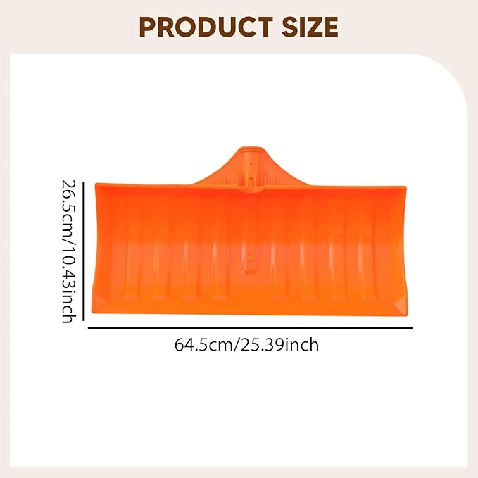 Snow Scoop Head, Multipurpose Wide Garden Clearing Tool, Snow Remover Grain Spade Head, DIY Removal Tool for Car Driveway, Orange