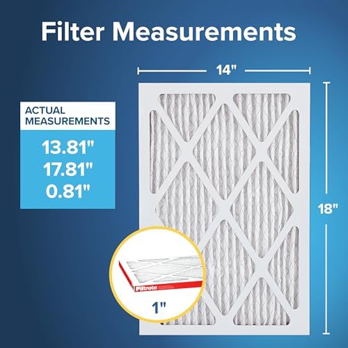 Filtrete 14x18x1 AC Furnace Air Filter, MERV 11, MPR 1000, Micro Allergen Defense, 3-Month Pleated 1-Inch Electrostatic Air Cleaning Filter, 6 Pack (Actual Size 13.81 x 17.81 x 0.81 in) - Image 2