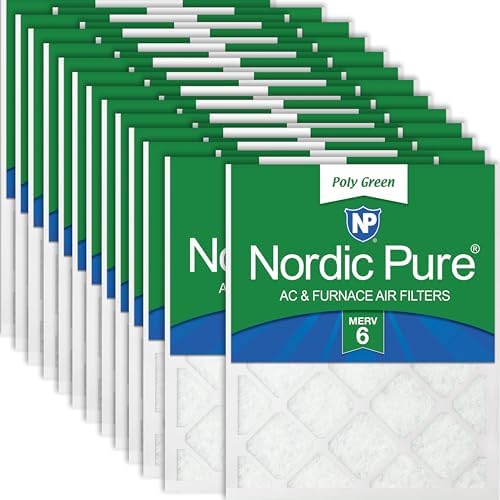 Nordic Pure 20x24x1 Poly Green MERV 6 Pleated AC Furnace Air Filters 24 Pk by NordicPure
