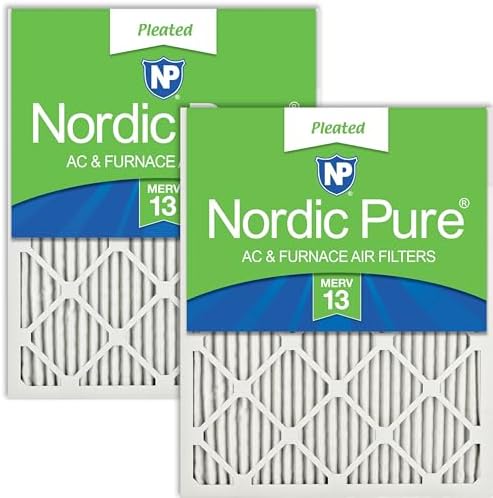 Nordic Pure 20x24x1 Pleated MERV 13 Air Filters 2 Pack by NordicPure
