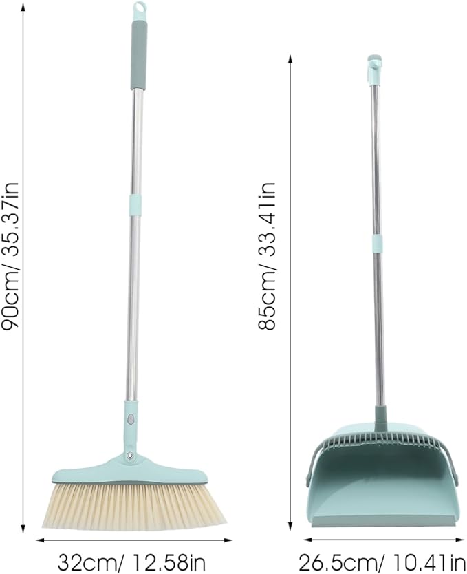 1set Broom Dustpan Set Soft Hair Scraper Broom for Home Cleaning Long Handle Dustpan Set for Dorm Housewarming House Cleaning Tool
