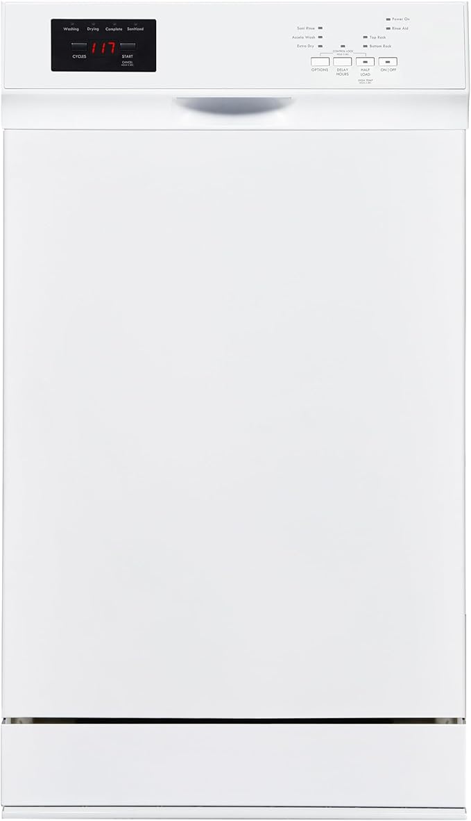 Kenmore 22-14702 18" Compact Built-In Dishwasher - UltraWash Plus, TurboDry, EasyFlex Third Rack & SmartWash - 10 Place Settings - 45 DBA - ENERGY STAR Certified - 18" - White