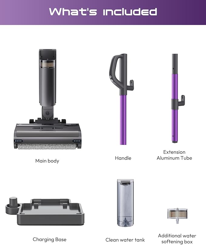 Steam Mop for Floor Cleaning, Lightweight Electric Mop with Deep Steam, Self-Cleaning, NA-IX Limescale Protection, Power-Assisted Drive, 180° Lie Flat & LED Light for All Sealed Hard Floors