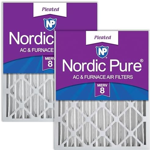 Nordic Pure 20x25x4 (19_1/2 x 24_1/2 x 3_5/8) Pleated MERV 8 Air Filters 2 Pack by NordicPure