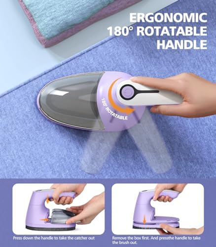 POPCHOSE Fabric Lint Shaver, 6-Leaf Blades & 2 Speed, Rechargeable | Lint Remover for Clothes, Sweater Shavers to Remove Pilling, Electric Lint Remover for Couch, Furniture, Fuzz - Image 7