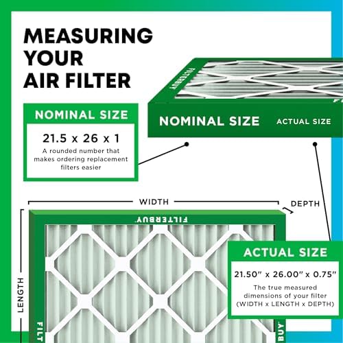Filterbuy 21.5x26x1 Air Filter MERV 8 Dust & Allergy Defense (6-Pack) - Image 2
