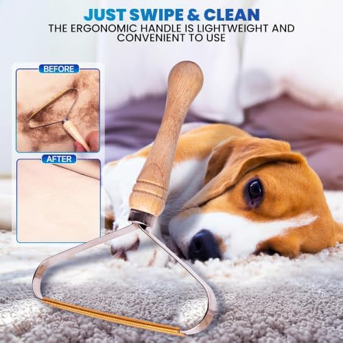 2-Pack Pet Hair Removal Tool, Lint Remover, Carpet Scraper & Shaver for Clothes and Carpets, Dog & Cat Hair Remover with Carpet Rake for Cars, Rugs, Sofas, and Furniture - Image 6