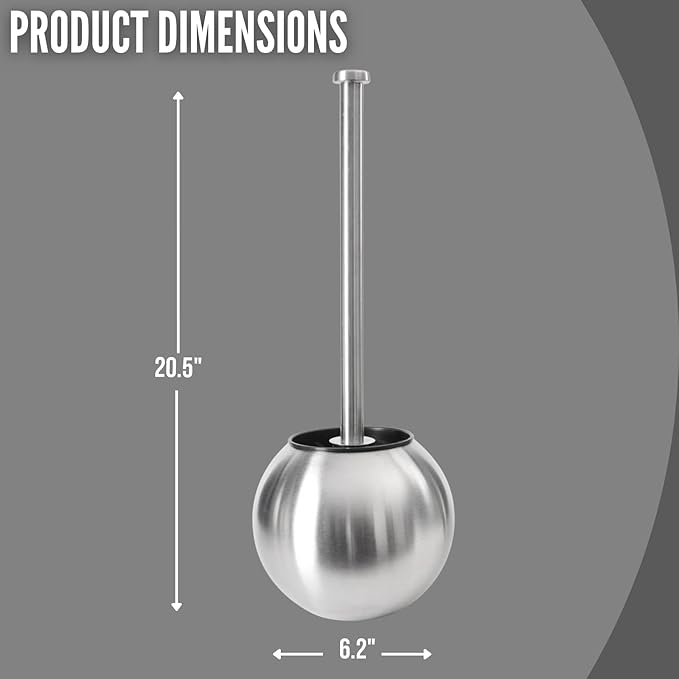 ToiletTree Modern Deluxe Freestanding Bathroom Cleaning Tools (Stainless Steel, Toilet Brush 2 Pack)