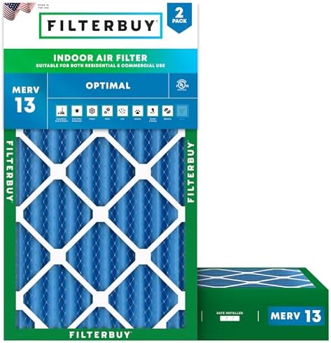 Filterbuy 20x30x4 Air Filter MERV 13 Smoke & Allergy Defense (2-Pack) by Filterbuy