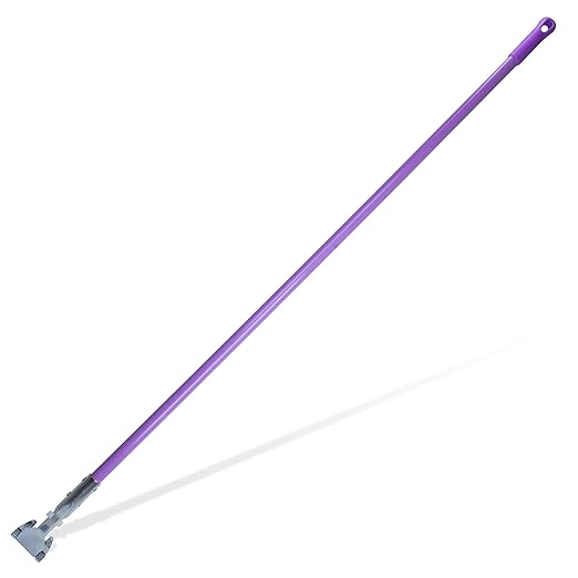 SPARTA Jaw Clamp Dust Mop Handle, Floor Dust Mop Frame Handle, Gripper Holder with Clip-On Connector for Floor Cleaning, Janitorial Supplies, Commercial Use, 60 Inches, Purple