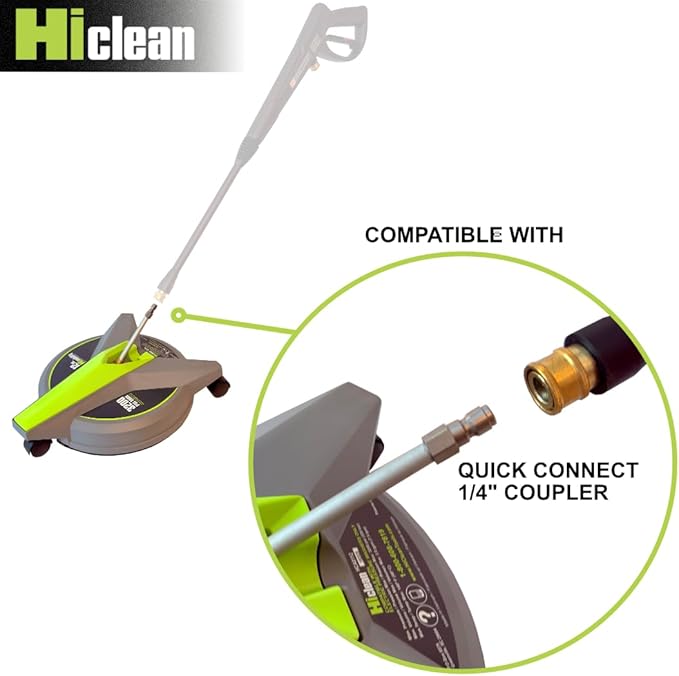 12" Electric Pressure Washer Surface Cleaner with Wheels 3200 PSI Max, Surface Cleaner for Power Washer Attachment for Concrete, Patio, Sidewalk, and Driveways