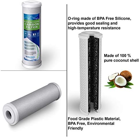 Dual Whole House Water Filter System, Transparent Standard Housings, Presser Relief Button, 3/4” Inlet/Outlet Brass Port, 5 Micron Sediment & Carbon Cartridges Meets NSF Standards & Regulations - Image 6