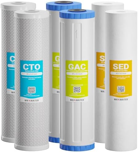 Max Water 3-Stage 20" x 4.5" Whole House Replacement Water Filter Set by MaxWater