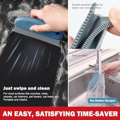 Pet Hair Remover 3-Pack, Reusable Dog & Cat Hair Removal Tools, Lint Shaver | Remove Stubborn Pet Hair, Multi-Fabric Safe, Fur & Lint Cleaner for Couch, Carpets, Cat Trees, Car Mats, Furniture, Pet Bed - Image 4