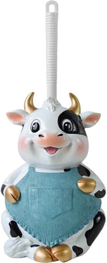 Toilet Brushes & Holders Novelty Toilet Brush Holder Cartoon Frog Cow Monkey Resin Toilet Scrubber Set Toilet Brush Cleaning Tool