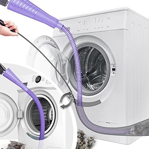 Sealegend 2 Pack Dryer Vent Cleaner Kit Dryer Lint Vacuum Attachment | Flexible Dryer Vent Vacuum Hose Attachment,Lint Remover Tools Hoses with Adapter,Dryer Lint Trap Cleaner (Purple) by Sealegend