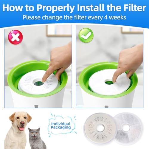 6+2 Pack Cat Fountain Filters Compatible with Catit 3L Fountain - Image 3