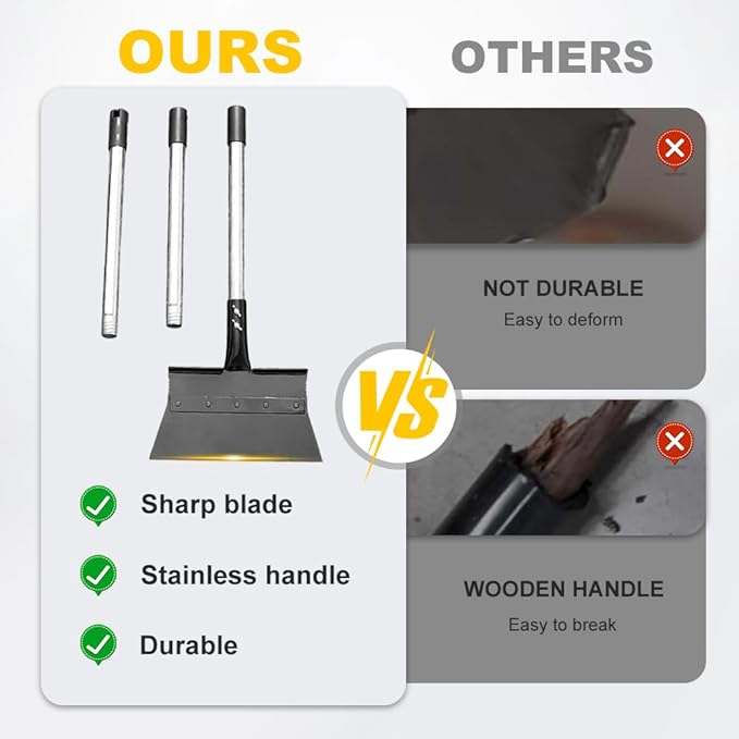 All-in-One Garden Scraper, 2026 New Heavy-Duty Weeding Snow Removal Tool Adjustable 65-inch Handle, Upgrade Ice Chopper for Driveway Multifunctional Cleaning Shovel Metal Tool (1, Black)