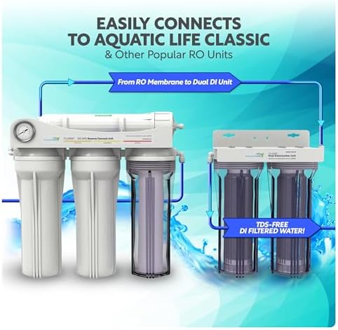 Aquatic Life Color Changing Deionization DI Resin for Hydroponic Reverse Osmosis Water Filter System RO Filtration Unit, Double Canister - Image 5