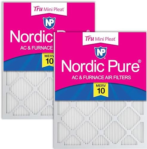 Nordic Pure 20x25x1 Tru Mini Pleat MERV 10 AC Furnace Air Filters 2 Pack by NordicPure