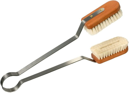 Redecker Goat Hair Leaf Cleaning Brush with Oiled Pearwood Handle, Dust Removal for Houseplants, 13-3/4-Inches