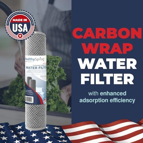 American Made, 5 Micron 2.5" x 10" Whole House CTO Carbon Sediment Water Filter Cartridge Compatible with DuPont WFPFC8002, WFPFC9001, WHCF-WHWC, FXWTC, C1, NCP-10 Made in USA, Pack of 4 - Image 2
