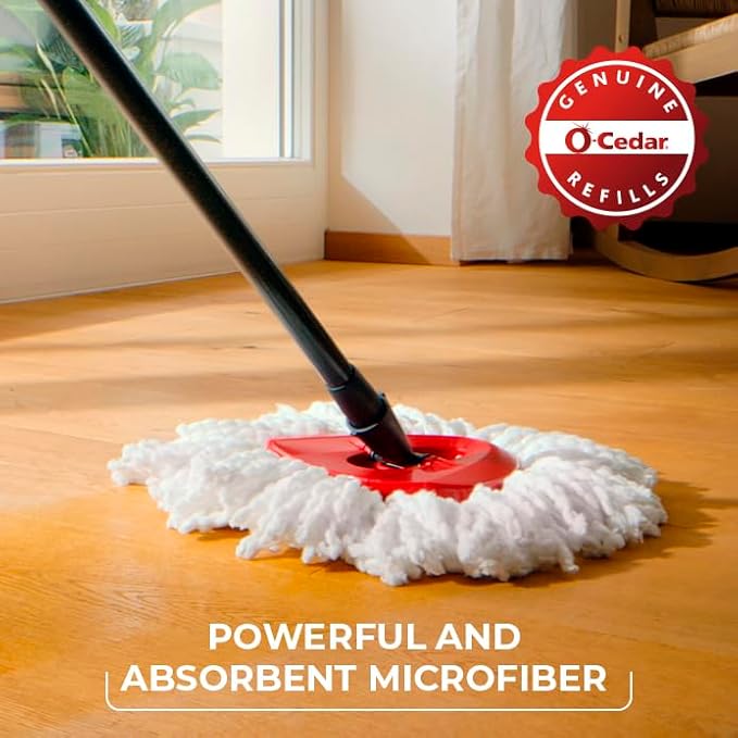 O-Cedar System Easy Wring Spin Mop & Bucket with 3 Extra Refills