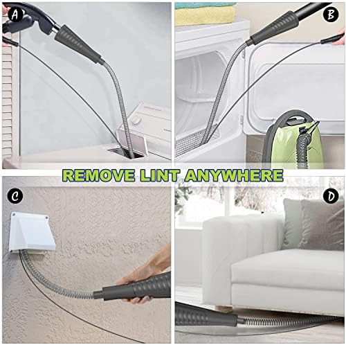 Sealegend 2PCS Dryer Vent Cleaner Kit Dryer Lint Vacuum Attachment | Flexible Dryer Vent Vacuum Hose Attachment,Lint Remover Hoses with Guide Wire,Dryer Lint Trap Cleaner (Black) - Image 3