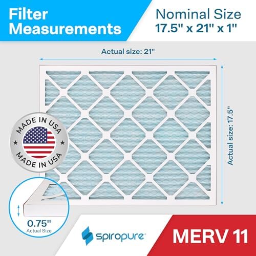 SpiroPure 17.5x21x1 MERV 11 Pleated Filter Air Filters (6 Pack) - Image 2