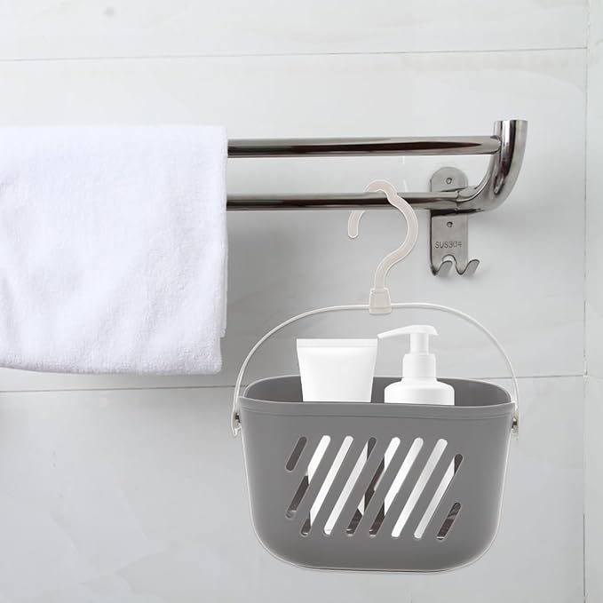 PRETYZOOM Hanging Shower Basket with Hook 8.26 X 5.51 X 5.11 Inch Bathroom Organizer for Toiletries and Cleaning Supplies Space-Saving Bathroom Hanging Basket