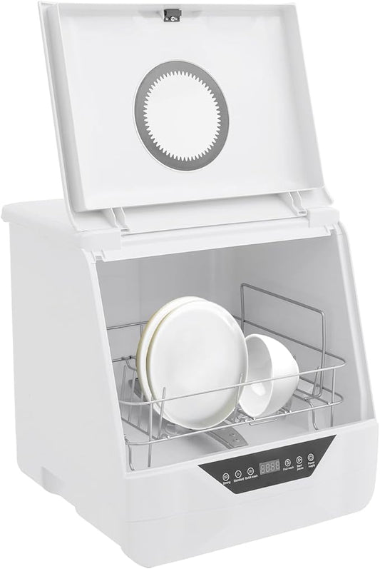 3-In-1 Portable Dishwasher,785W Countertop Mini Dishwasher With Display Screen & Child Lock,Multi-Functional Large Capacity Compact Drying Storage Dishwasher For Apartments,Dorms,Kitchens (800W 6L)