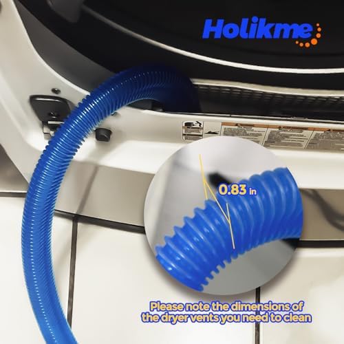 Holikme Dryer Vent Cleaner Kit 2Pack - Lint Vacuum Attachment & Brush | Deep Blue Dryer Vent Vacuum Hose Attachment & Brush Reach Deep Traps - Remove Hidden Lint, Speed Drying & Reduce Fire Risk - Image 6