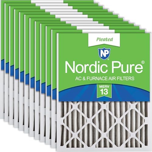 Nordic Pure 16x20x2 Pleated MERV 13 Air Filters 12 Pack by NordicPure