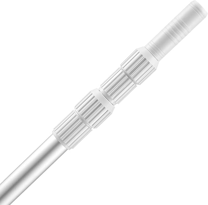 VEVOR Pool Pole, 3.4 to 15 Ft Telescoping Swimming Pool Cleaning Poles, Professional Adjustable Telescopic Pole with 2 Extension Poles, Heavy Duty Cleaner Stick for Skimmer Net, Brush, Vacuum Head
