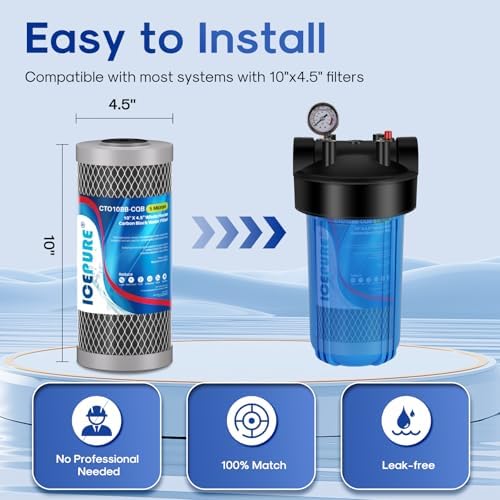 ICEPURE 5 Micron 4.5"x10" Whole House Water Filter, Targeted Heavy‑Metal & Lead Removal Replacement Filter, 3PACK - Image 5