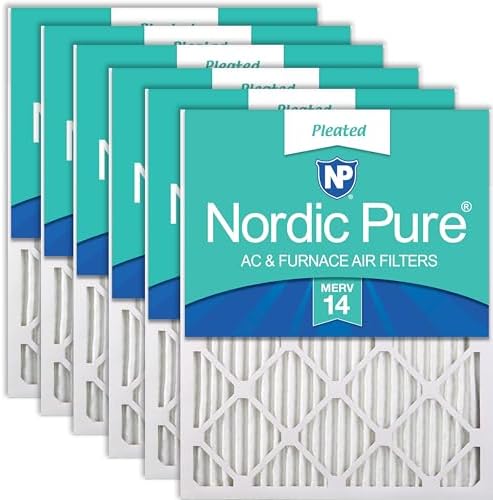 Nordic Pure 16x20x1 Pleated MERV 14 Air Filters 6 Pack by NordicPure
